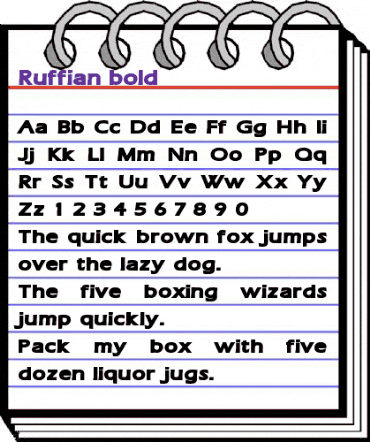 Ruffian bold Normal animated font preview