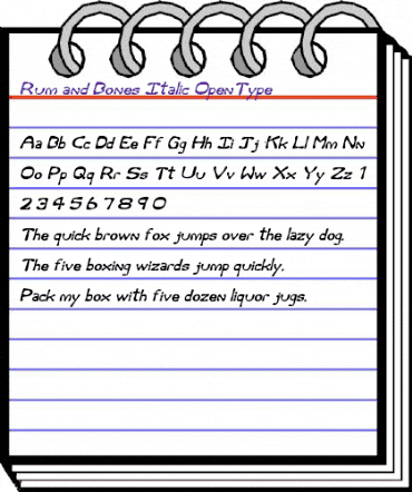 Rum and Bones Italic animated font preview Rum and Bones Italic animated font preview