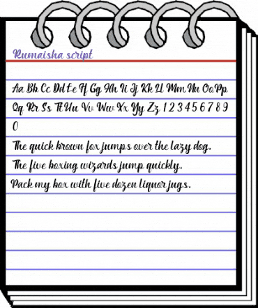 Rumaisha script Regular animated font preview Rumaisha script Regular animated font preview