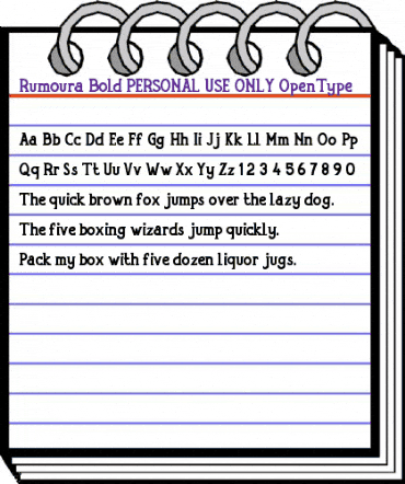 Rumoura PERSONAL USE ONLY Bold animated font preview Rumoura PERSONAL USE ONLY Bold animated font preview