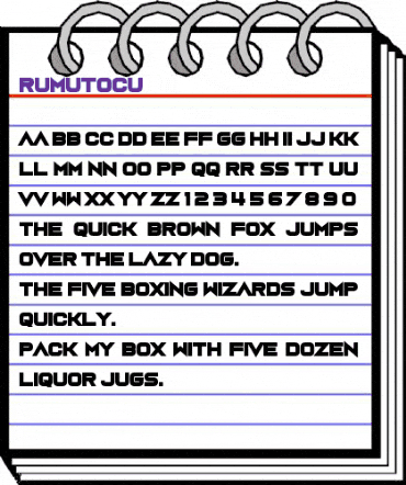 Rumutocu Regular animated font preview