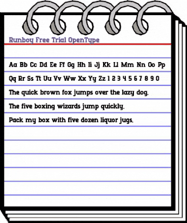 Runboy Free Trial Regular animated font preview