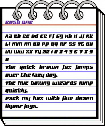 Rush One Regular animated font preview