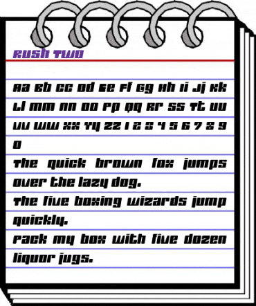 Rush Two Regular animated font preview