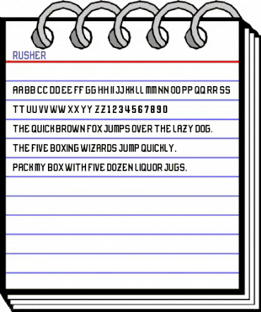 Rusher Regular animated font preview Rusher Regular animated font preview