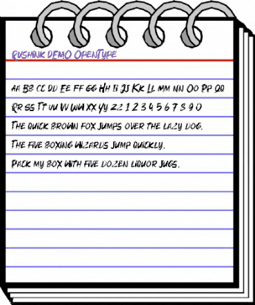 Rushink DEMO Regular animated font preview