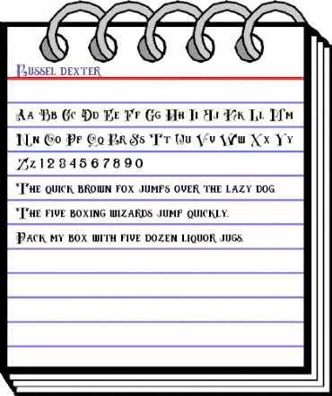 Russel dexter Regular animated font preview
