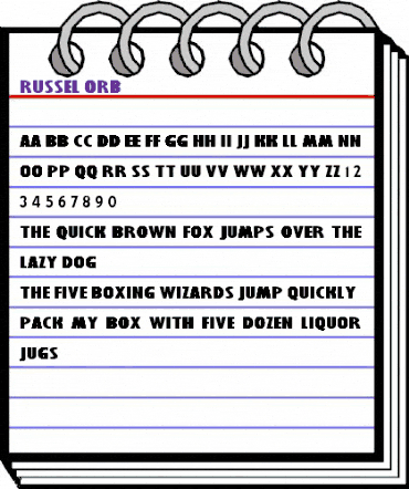 Russel-ORB Regular animated font preview