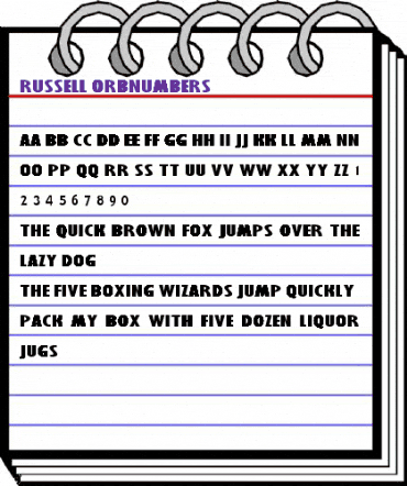 Russell-ORBNumbers Regular animated font preview Russell-ORBNumbers Regular animated font preview