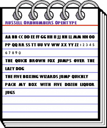 Russell-ORBNumbers Regular animated font preview Russell-ORBNumbers Regular animated font preview