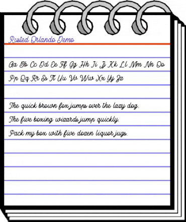 Rusted Orlando Demo Regular animated font preview