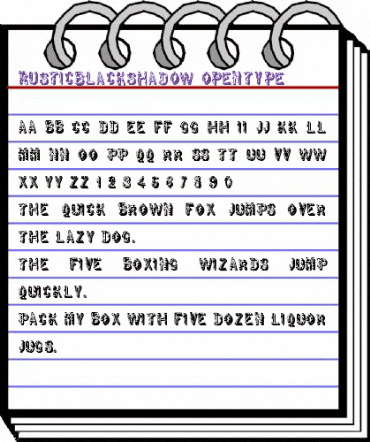 RusticBlackShadow Regular animated font preview RusticBlackShadow Regular animated font preview