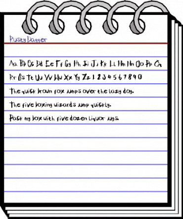 RustyDagger Regular animated font preview