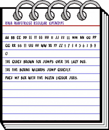 RWA Wakefrost Regular animated font preview
