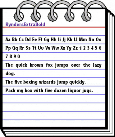 RyndersExtraBold Regular animated font preview