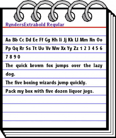RyndersExtrabold Regular animated font preview