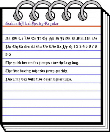 SabbathBlackHeavy Regular animated font preview