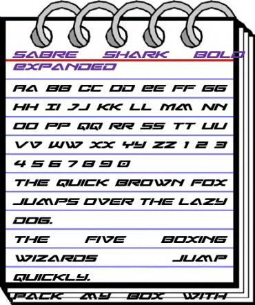 Sabre Shark Bold Semi-Expanded Bold Semi-Expanded animated font preview Sabre Shark Bold Semi-Expanded Bold Semi-Expanded animated font preview