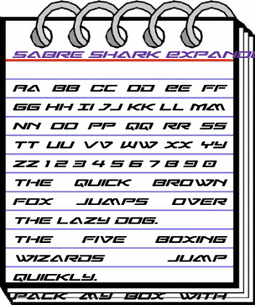 Sabre Shark Expanded Expanded animated font preview Sabre Shark Expanded Expanded animated font preview