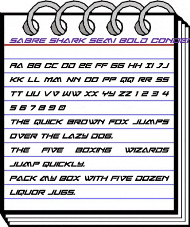Sabre Shark Semi-Bold Condensed Semi-Bold Condensed animated font preview Sabre Shark Semi-Bold Condensed Semi-Bold Condensed animated font preview