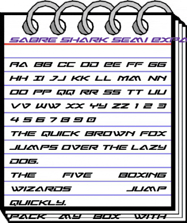 Sabre Shark Semi-Expanded Semi-Expanded animated font preview