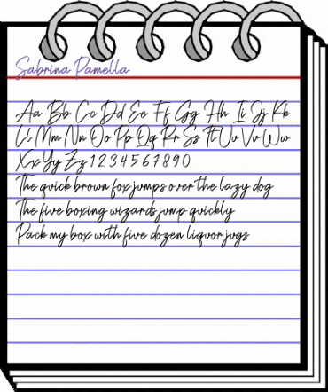Sabrina Pamella Regular animated font preview