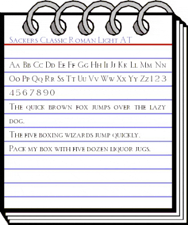 Sackers Classic Roman Light AT Regular animated font preview