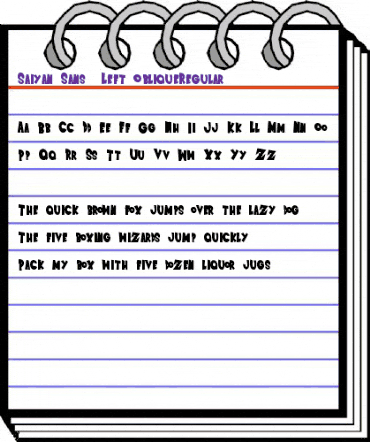 Saiyan Sans - Left Oblique Regular animated font preview