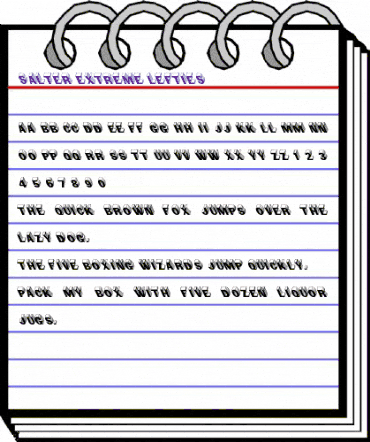 Salter Extreme Lefties Regular animated font preview