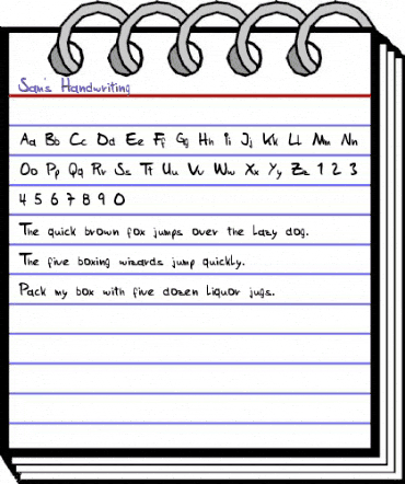 Sam's Handwriting Regular animated font preview