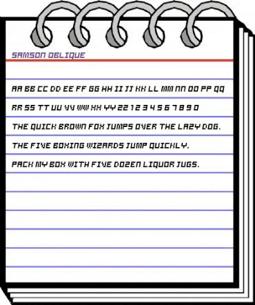 Samson Oblique Regular animated font preview