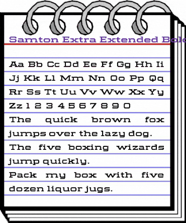 Samton Extra Extended Bold animated font preview