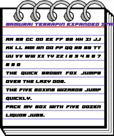 Samurai Terrapin Expanded Italic Expanded Italic animated font preview Samurai Terrapin Expanded Italic Expanded Italic animated font preview