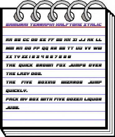 Samurai Terrapin Halftone Italic Italic animated font preview Samurai Terrapin Halftone Italic Italic animated font preview