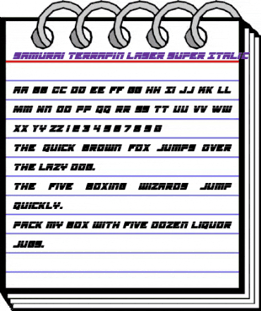 Samurai Terrapin Laser Super-Italic Italic animated font preview