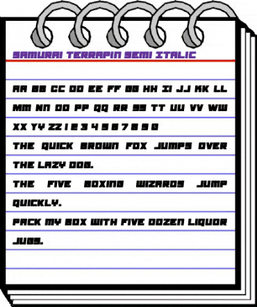 Samurai Terrapin Semi-Italic Semi-Italic animated font preview Samurai Terrapin Semi-Italic Semi-Italic animated font preview