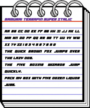 Samurai Terrapin Super-Italic Italic animated font preview Samurai Terrapin Super-Italic Italic animated font preview
