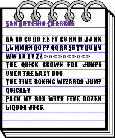 San Antonio Charros Regular animated font preview