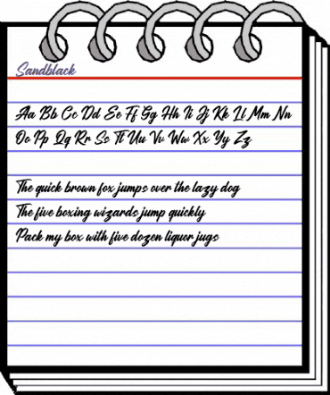 Sandblack Regular animated font preview