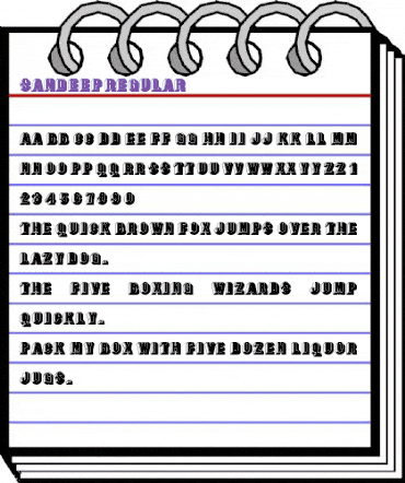 SANDEEP Regular animated font preview