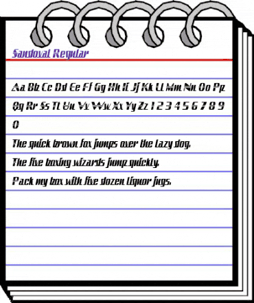 Sandoval Regular animated font preview