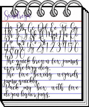 Sandreya Regular animated font preview Sandreya Regular animated font preview