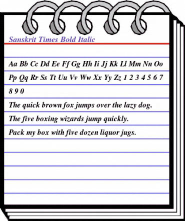 Sanskrit-Times Bold Italic animated font preview