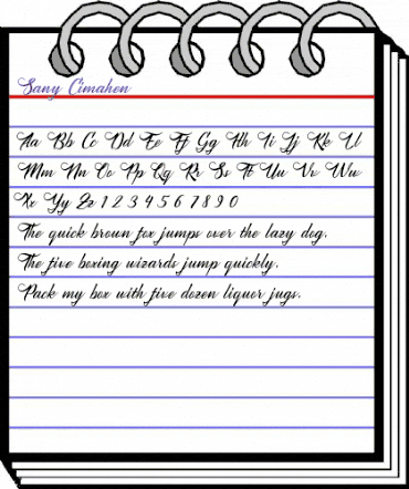 SanyCimahen Regular animated font preview