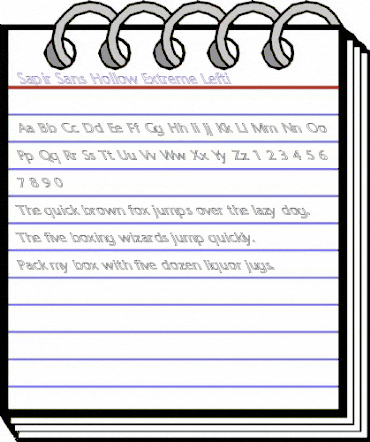 Sapir Sans Hollow Extreme Lefti Regular animated font preview