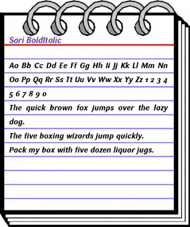 Sari Bold Italic animated font preview