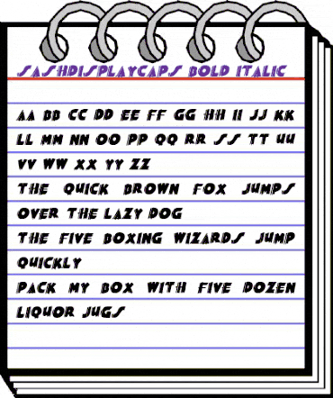 SashDisplayCaps Bold Italic animated font preview SashDisplayCaps Bold Italic animated font preview