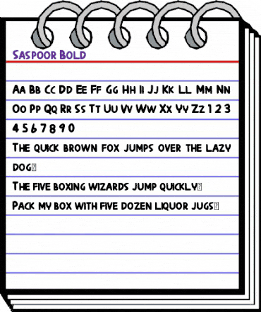 Saspoor Bold Regular animated font preview