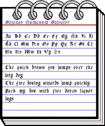 Satanas Humanum Salvator Regular animated font preview Satanas Humanum Salvator Regular animated font preview