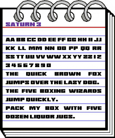 Saturn 3 Regular animated font preview